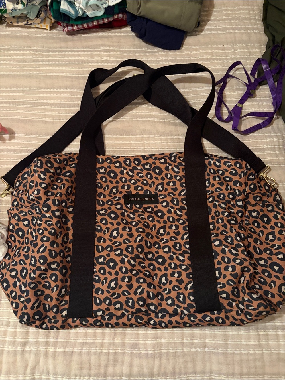 Logan and Lenora/Canvelle Leopard Print Duffle Bag
